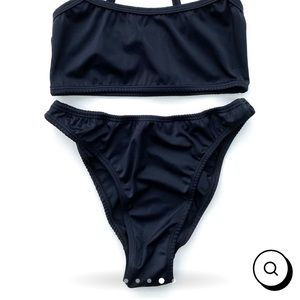 Black High Cut Bikini Bottoms